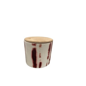 كأس زجاجي قصير مع غطاء خشبي كأس زجاجي قصير مع غطاء خشبي